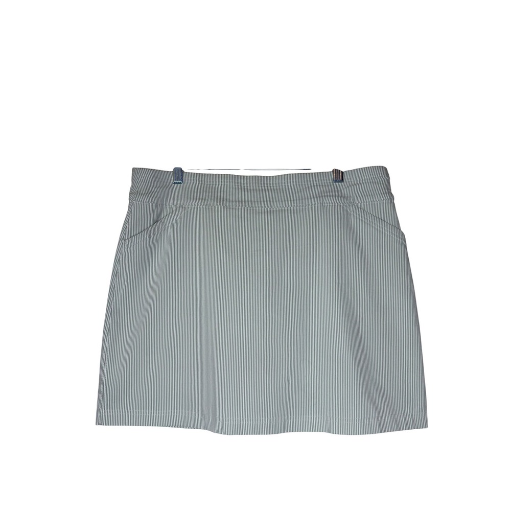 Mario Serrani Italy Golf Tennis Skort Celery Grn/Ivory Stripe Size XL Sporty